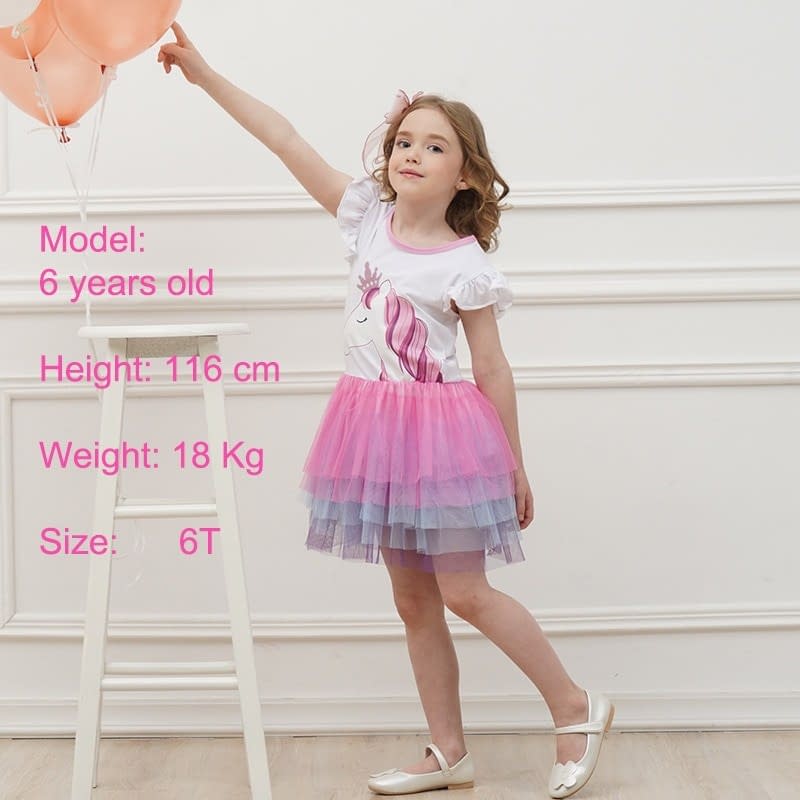 DXTON-ropa de princesa para niñas, vestidos de manga voladora para niños, vestidos de fiesta de unicornio para niñas, ropa para niños de 3 a 8 años 2020
