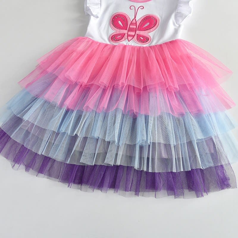 DXTON-ropa de princesa para niñas, vestidos de manga voladora para niños, vestidos de fiesta de unicornio para niñas, ropa para niños de 3 a 8 años 2020