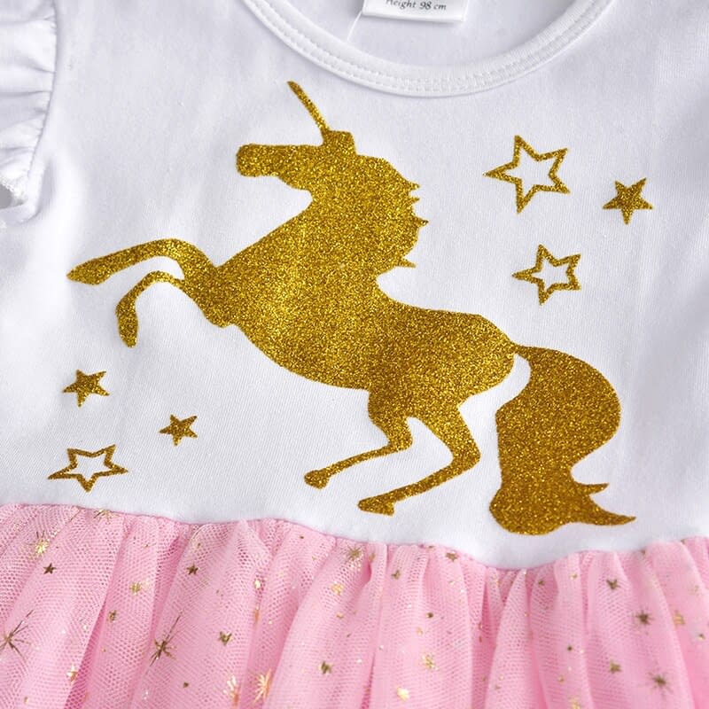 DXTON-ropa de princesa para niñas, vestidos de manga voladora para niños, vestidos de fiesta de unicornio para niñas, ropa para niños de 3 a 8 años 2020