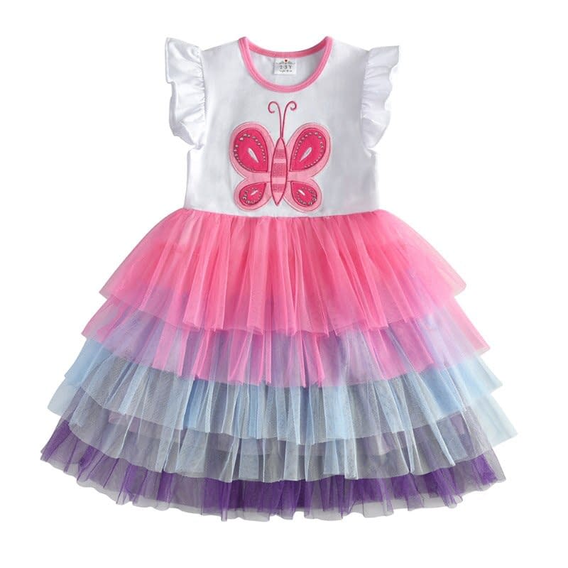 DXTON-ropa de princesa para niñas, vestidos de manga voladora para niños, vestidos de fiesta de unicornio para niñas, ropa para niños de 3 a 8 años 2020